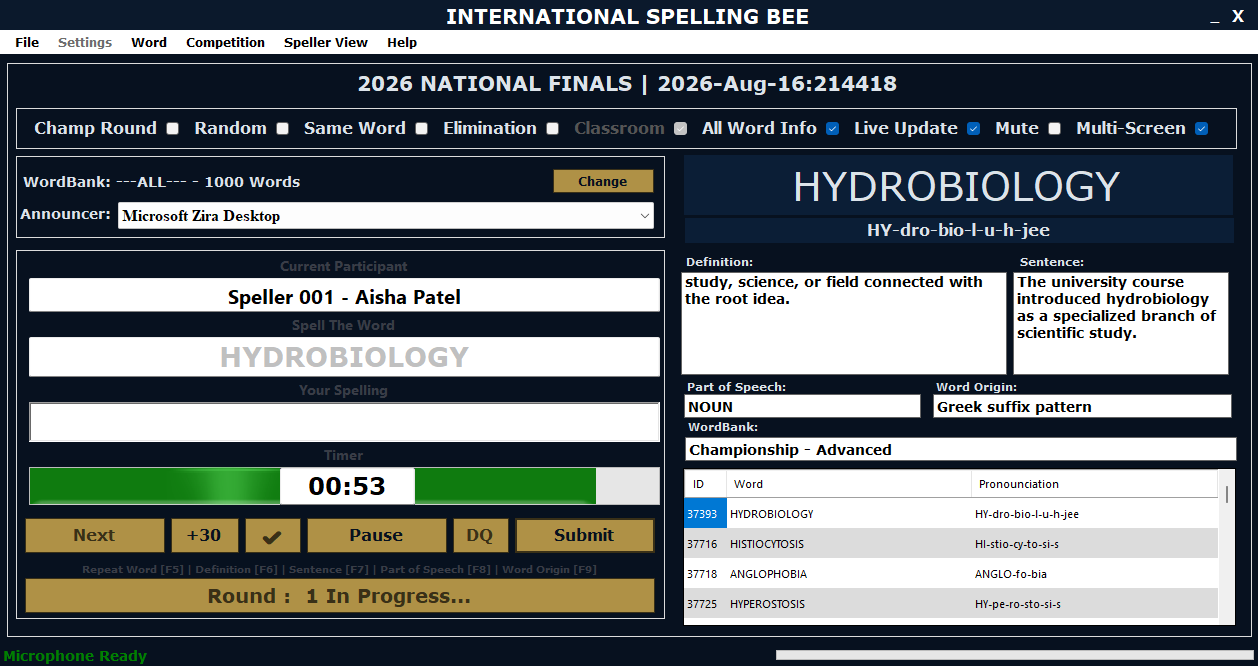 Adjudicator Screen