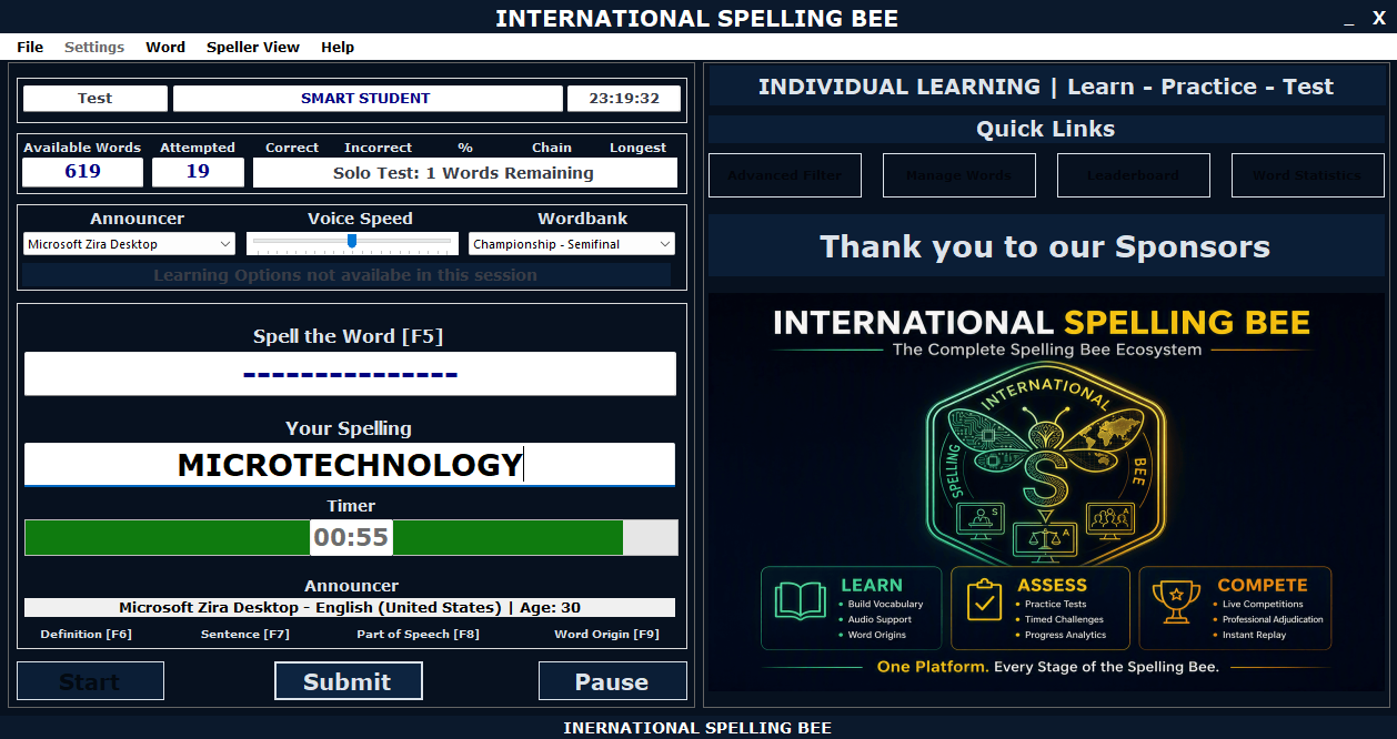 Measure independent spelling.